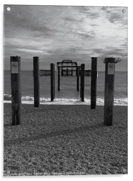 Brighton in black and white Acrylic by Anthony Goehler
