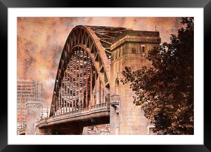 Digital Tyne Bridge Newcastle Framed Mounted Print by Martyn Arnold