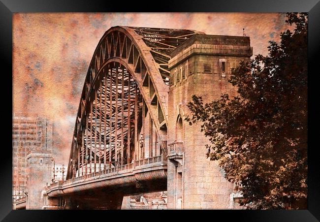 Digital Tyne Bridge Newcastle Framed Print by Martyn Arnold