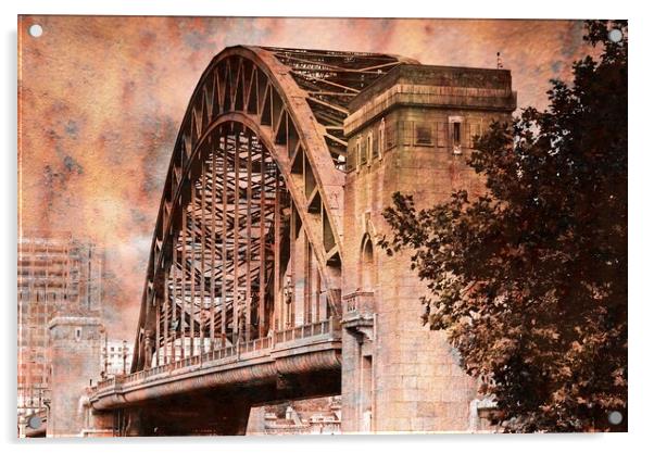 Digital Tyne Bridge Newcastle Acrylic by Martyn Arnold