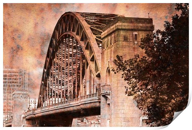 Digital Tyne Bridge Newcastle Print by Martyn Arnold