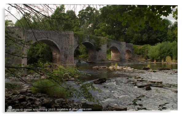 Llangynidr Bridge  Acrylic by Simon Armstrong