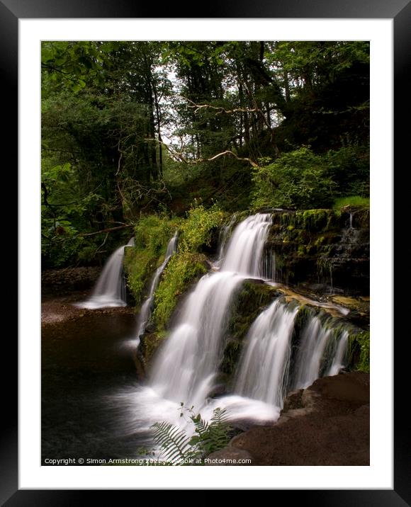 Sgwd Isaf Waterfall Framed Mounted Print by Simon Armstrong