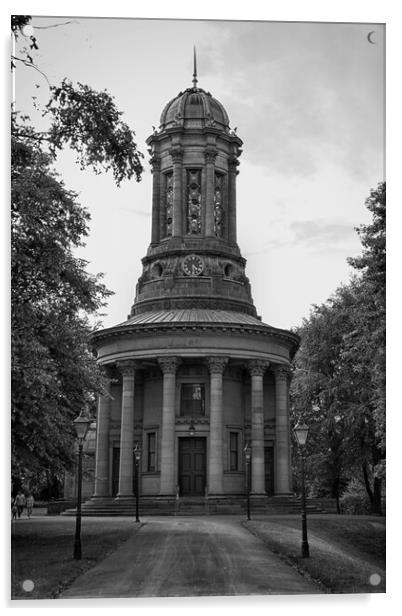 Saltaire United Reformed Church - Mono Acrylic by Glen Allen