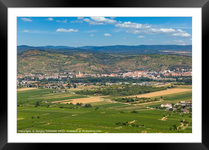 Wachau valley. Krems district. View from the hill on which stand Framed Mounted Print by Sergey Fedoskin