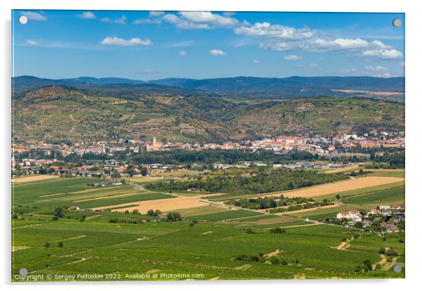 Wachau valley. Krems district. View from the hill on which stand Acrylic by Sergey Fedoskin