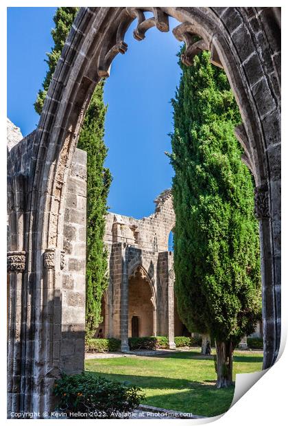 Bellapais Abbey, Northern Cyprus Print by Kevin Hellon
