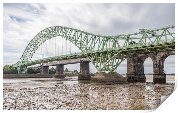 Silver Jubilee Bridge and Runcorn Railway Bridge Print by Jason Wells