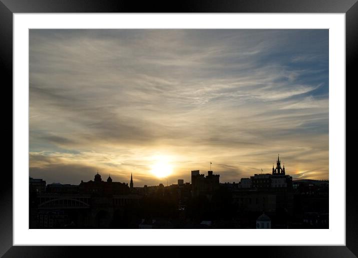 Newcastle City Skyline Framed Mounted Print by Rob Cole