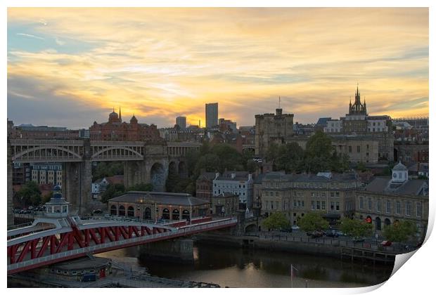 Newcastle City Sunset Print by Rob Cole