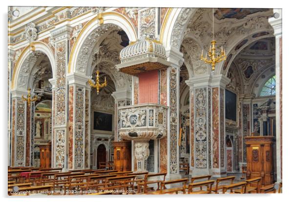 Pulpit and Side Aisle - Palermo Acrylic by Laszlo Konya