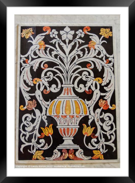 Mosaic Decoration - Palermo Framed Mounted Print by Laszlo Konya