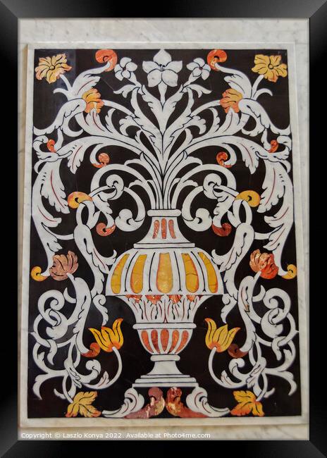 Mosaic Decoration - Palermo Framed Print by Laszlo Konya
