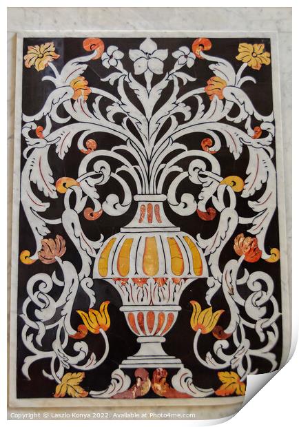 Mosaic Decoration - Palermo Print by Laszlo Konya