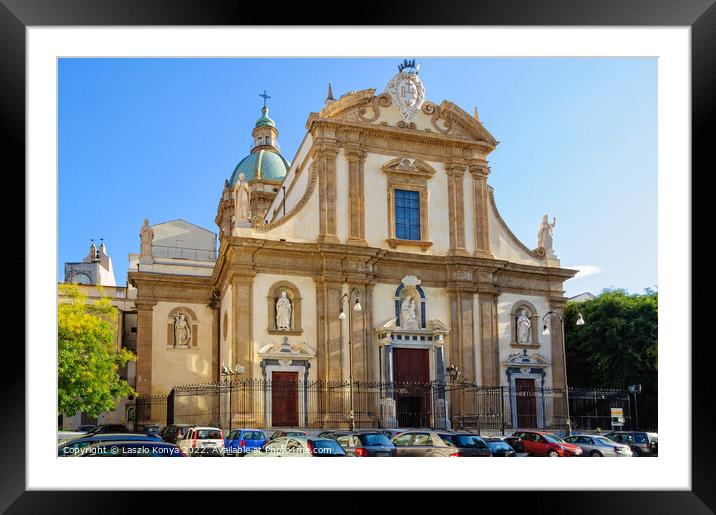 Chiesa del Gesu - Palermo Framed Mounted Print by Laszlo Konya