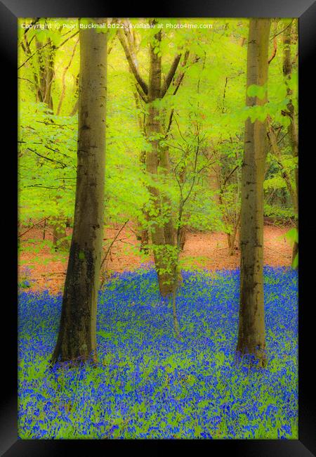 Dreamy Bluebell Wood Outdoor Nature Framed Print by Pearl Bucknall