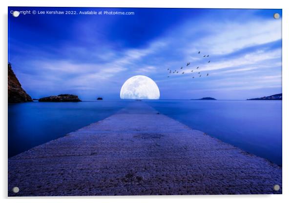 "Enchanting Moonlit Journey" Acrylic by Lee Kershaw