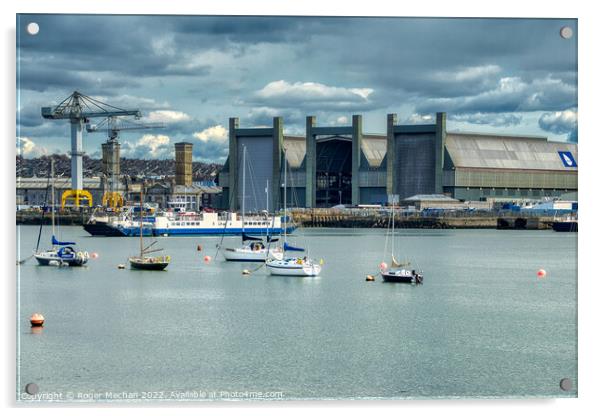 Devonport Dockyard Dominates the Skyline Acrylic by Roger Mechan