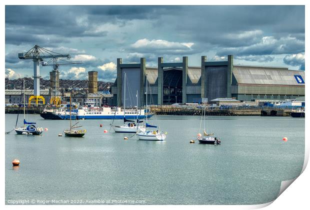 Devonport Dockyard Dominates the Skyline Print by Roger Mechan