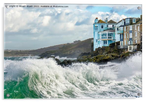 St Ives Wave Acrylic by Stuart Wyatt