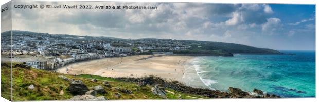 Porthmeor Beach Panorama Canvas Print by Stuart Wyatt