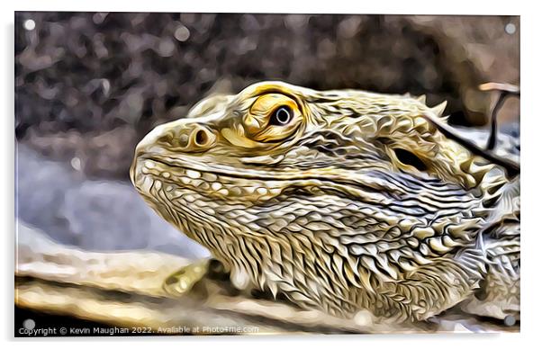 The Bearded Dragon (Digital Art) Acrylic by Kevin Maughan