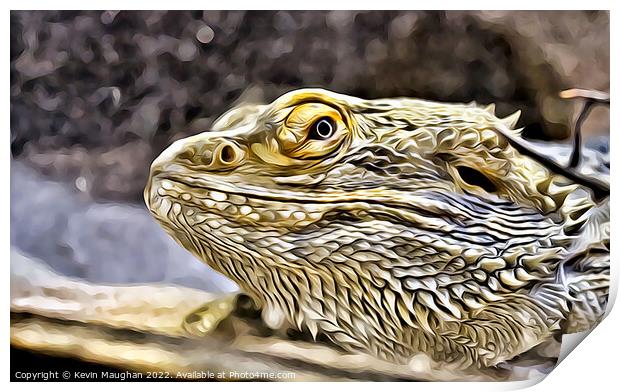 The Bearded Dragon (Digital Art) Print by Kevin Maughan