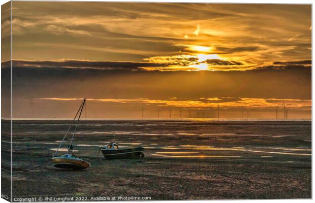 Beautiful sunset over Liverpool Bay  Canvas Print by Phil Longfoot