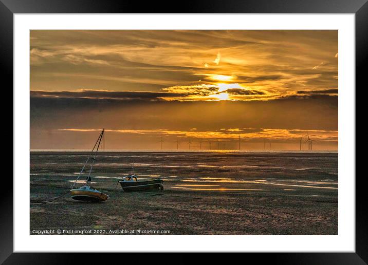 Beautiful sunset over Liverpool Bay  Framed Mounted Print by Phil Longfoot