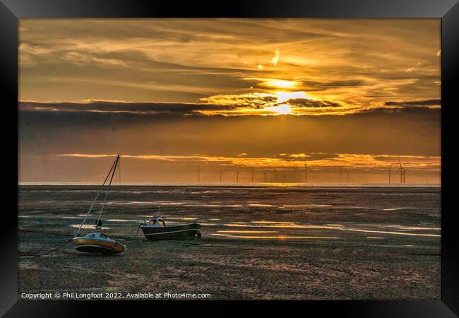 Beautiful sunset over Liverpool Bay  Framed Print by Phil Longfoot