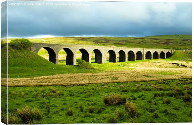 Dandry Mire Viaduct at the top of Garsdale Canvas Print by Nick Jenkins