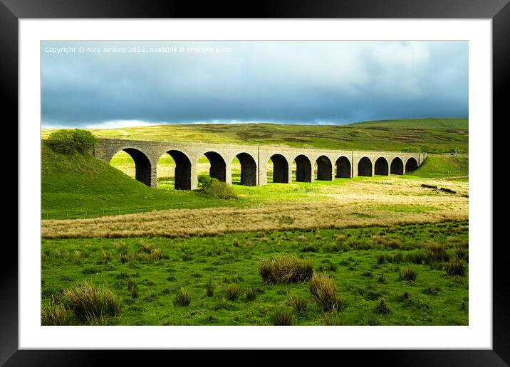 Dandry Mire Viaduct at the top of Garsdale Framed Mounted Print by Nick Jenkins