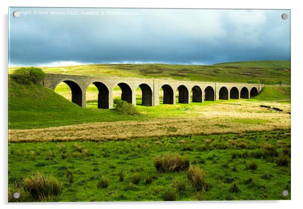 Dandry Mire Viaduct at the top of Garsdale Acrylic by Nick Jenkins