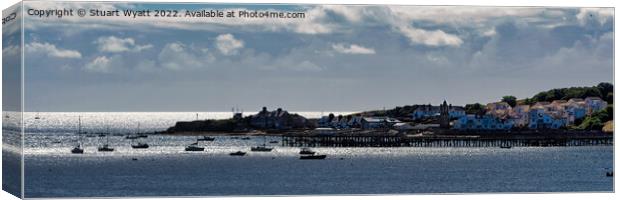 Swanage bay and Peveril point Canvas Print by Stuart Wyatt