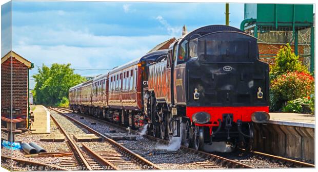 Loco letting out Steam Canvas Print by GJS Photography Artist