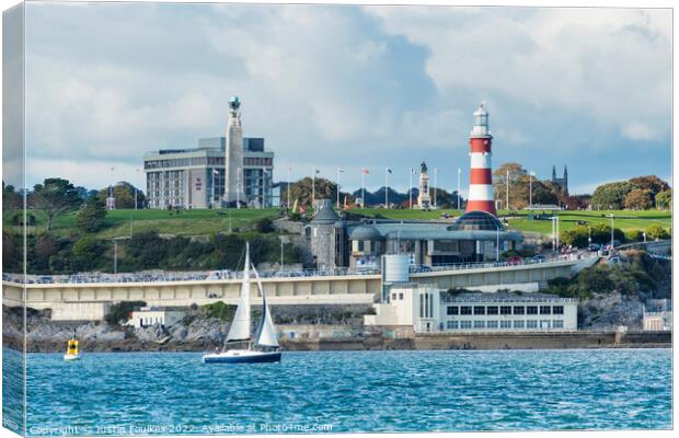Plymouth Hoe, Plymouth, Devon Canvas Print by Justin Foulkes