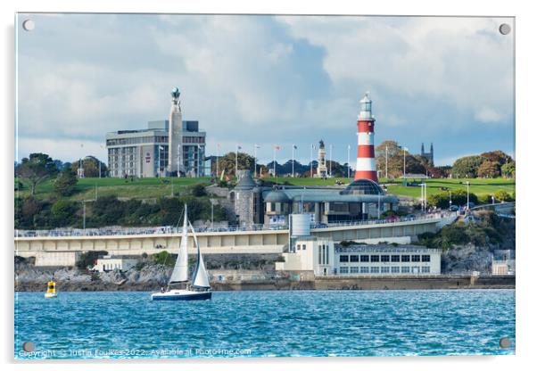 Plymouth Hoe, Plymouth, Devon Acrylic by Justin Foulkes