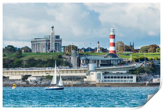 Plymouth Hoe, Plymouth, Devon Print by Justin Foulkes