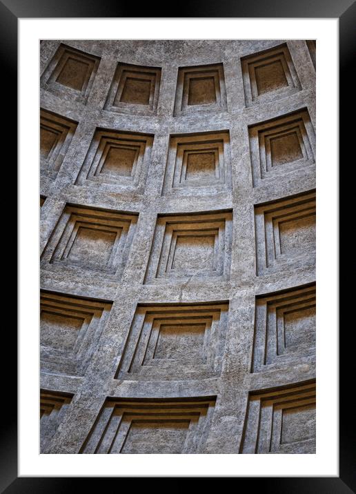 Pantheon Dome Architectural Details Framed Mounted Print by Artur Bogacki