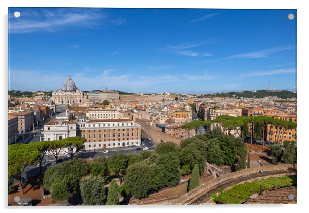 Rome Cityscape In Italy Acrylic by Artur Bogacki