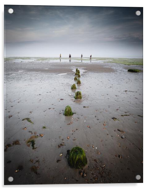 Footsteps, Worthing Beach Acrylic by Mark Jones