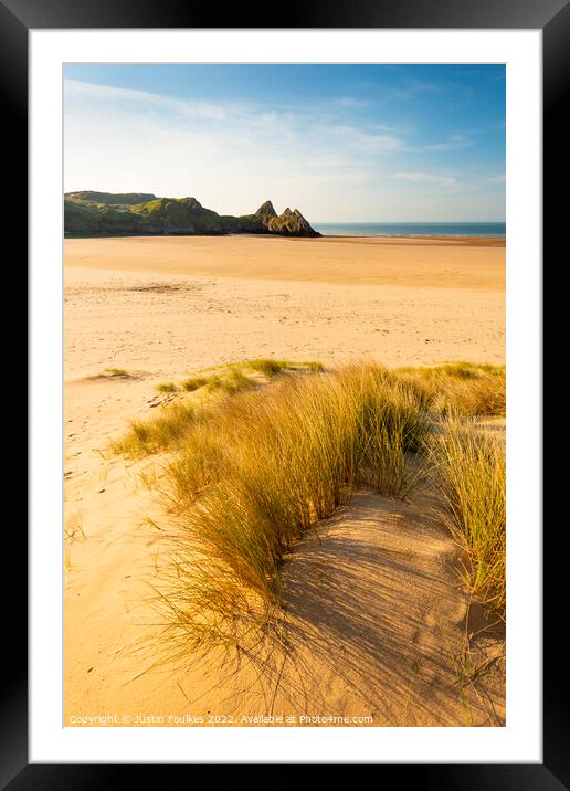 Three Cliffs Bay, Gower Peninsula, Wales Framed Mounted Print by Justin Foulkes