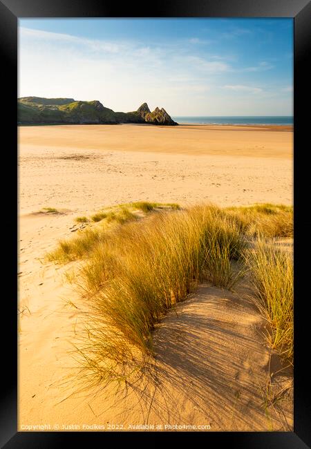 Three Cliffs Bay, Gower Peninsula, Wales Framed Print by Justin Foulkes