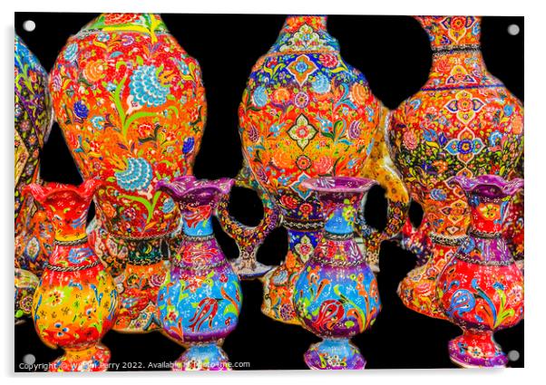 Ancient Arab Islamic Designs Pottery Madaba Jordan Acrylic by William Perry