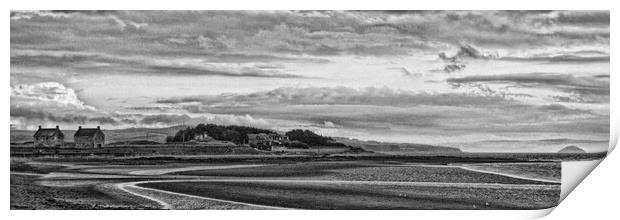  Prestwick shorefront and Ailsa Craig (abstract) Print by Allan Durward Photography