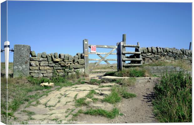Gate and stile, curber edge, Derbyshire Canvas Print by john hill