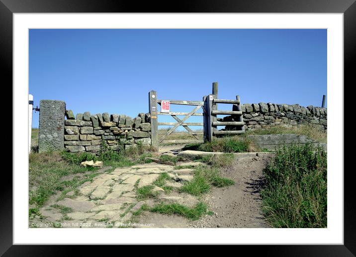 Gate and stile, curber edge, Derbyshire Framed Mounted Print by john hill