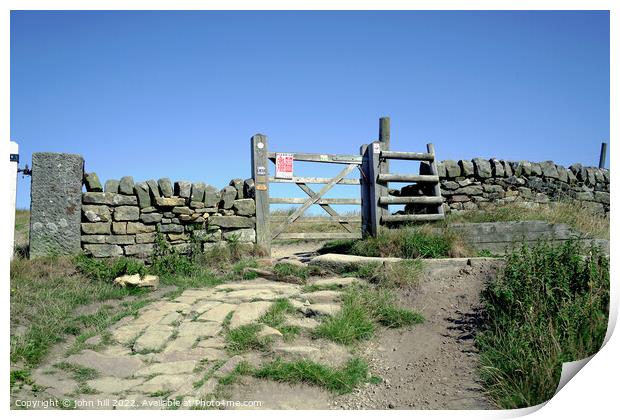 Gate and stile, curber edge, Derbyshire Print by john hill