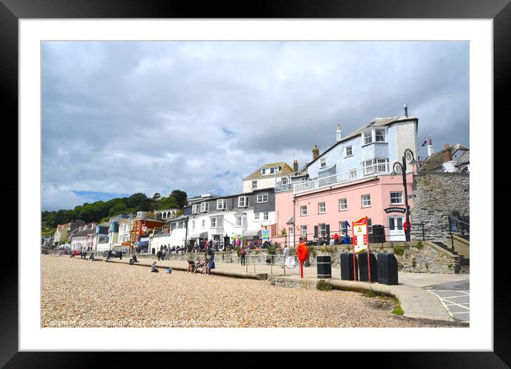 Lyme Regis Beach Front  Framed Mounted Print by Philip Gough