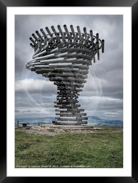 Singing Ringing Tree, Burnley with Pendle Hill Framed Mounted Print by Heather Sheldrick